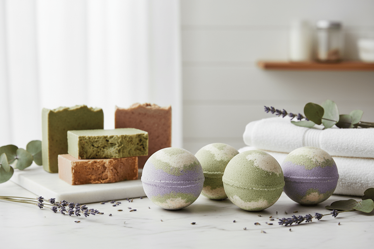 Bathroom-Soaps, Bath Bombs - Burnt Orchid Organics