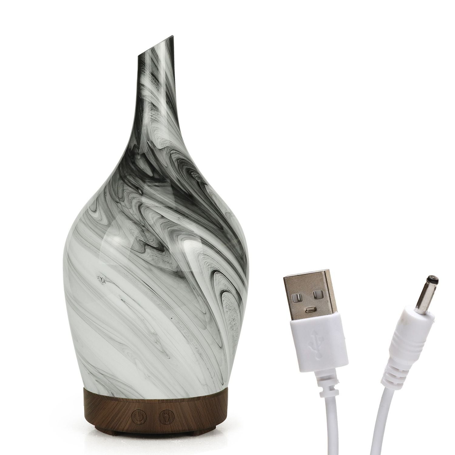 Aroma Atomiser - Glass Abstract Grey USB - Burnt Orchid Organics