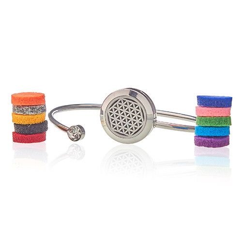 Aromatherapy Jewellery Crystal Bracelet - Flower of Life - 20mm - Burnt Orchid Organics