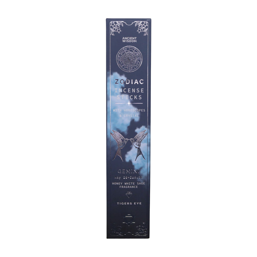 Honey White Sage Zodiac Gemstone Crystal Incense - Gemini - Burnt Orchid Organics