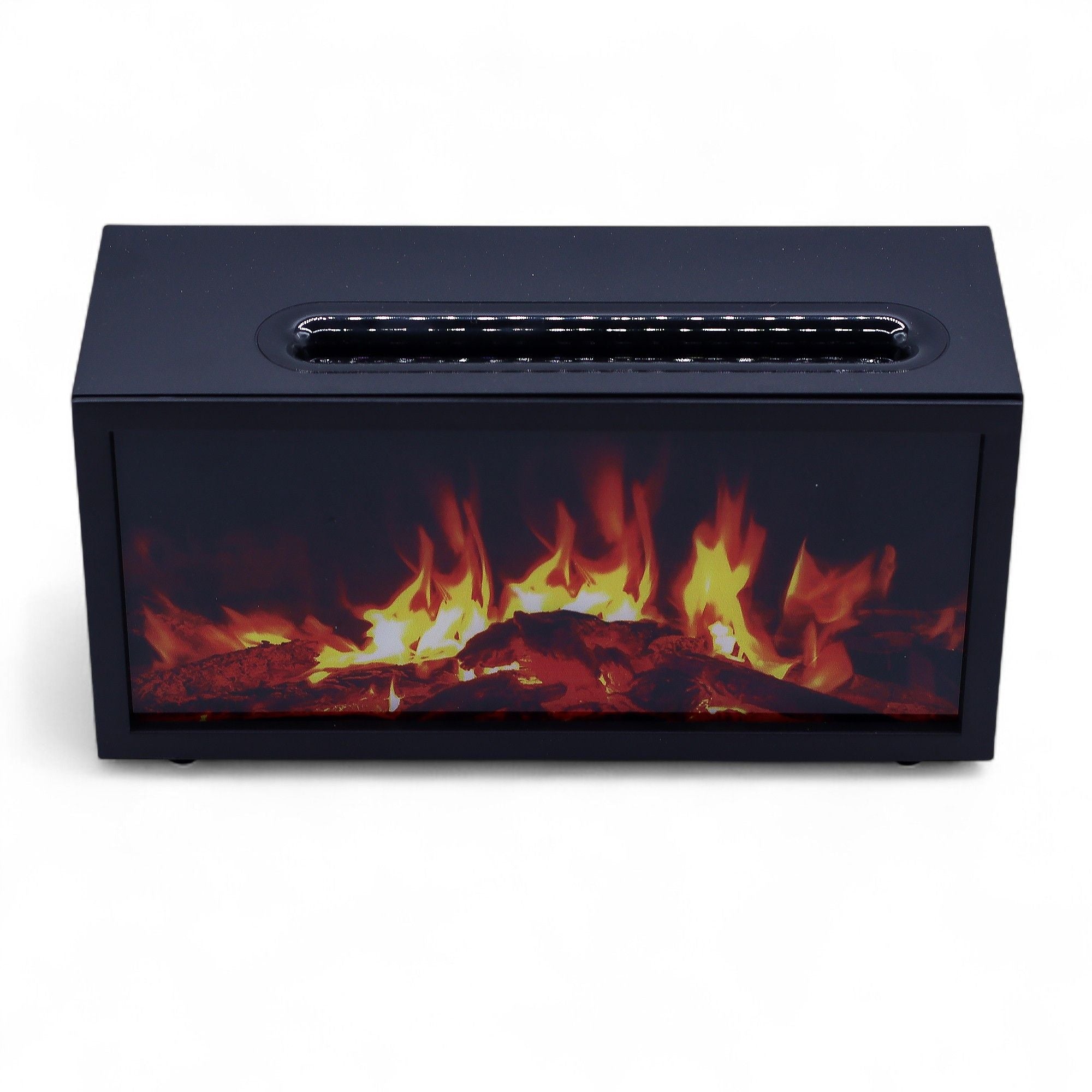 Flame Effect Aroma Diffuser with Birdsound - Black USB - Colour Change - Burnt Orchid Organics