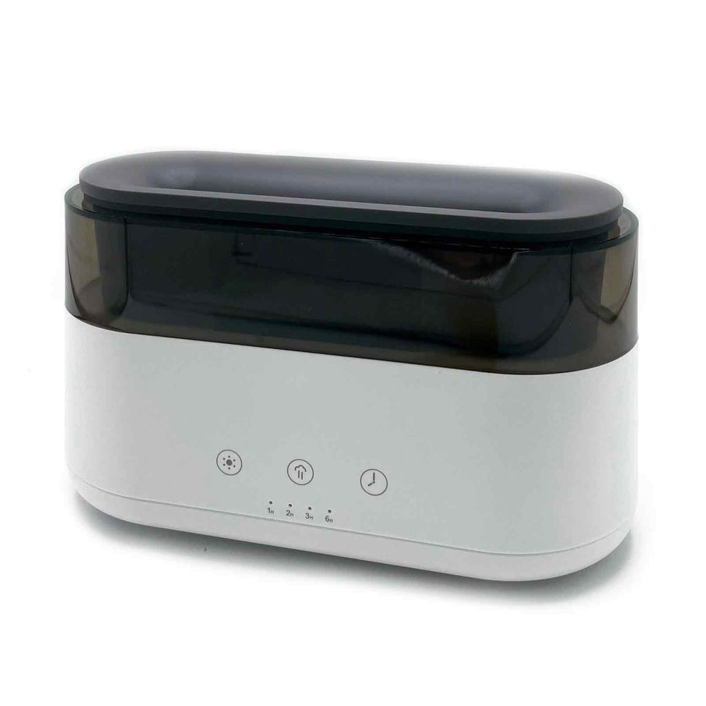 Modern Aroma Diffuser - Led Clock - USB - C - Flame Effect - Burnt Orchid Organics