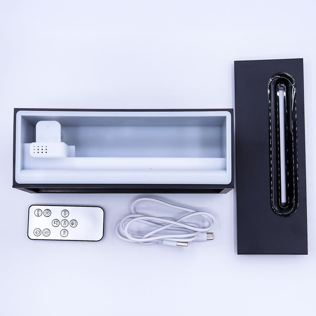 Flame Effect Aroma Diffuser with Birdsound - Black USB - Colour Change - Burnt Orchid Organics