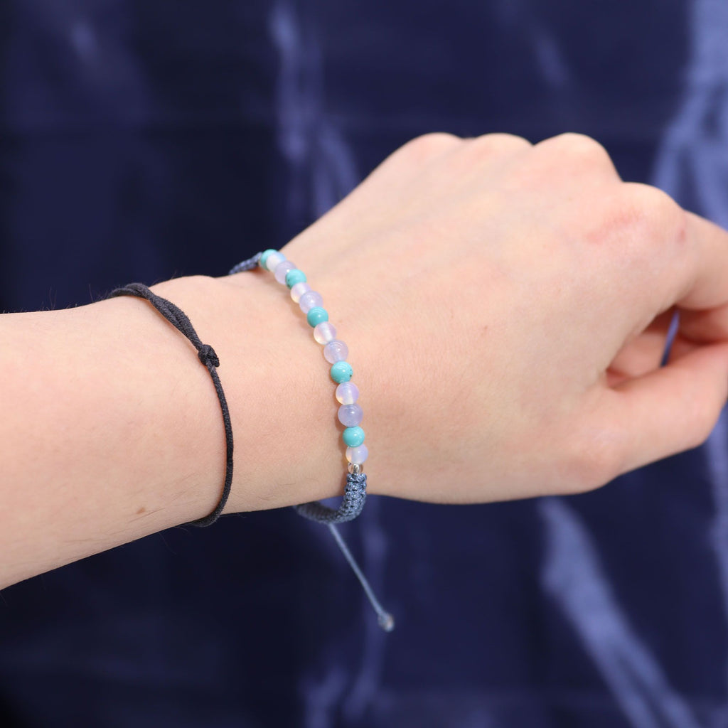 Zodiac Crystal Candle with Gemstone Bracelet - Pisces - Burnt Orchid Organics