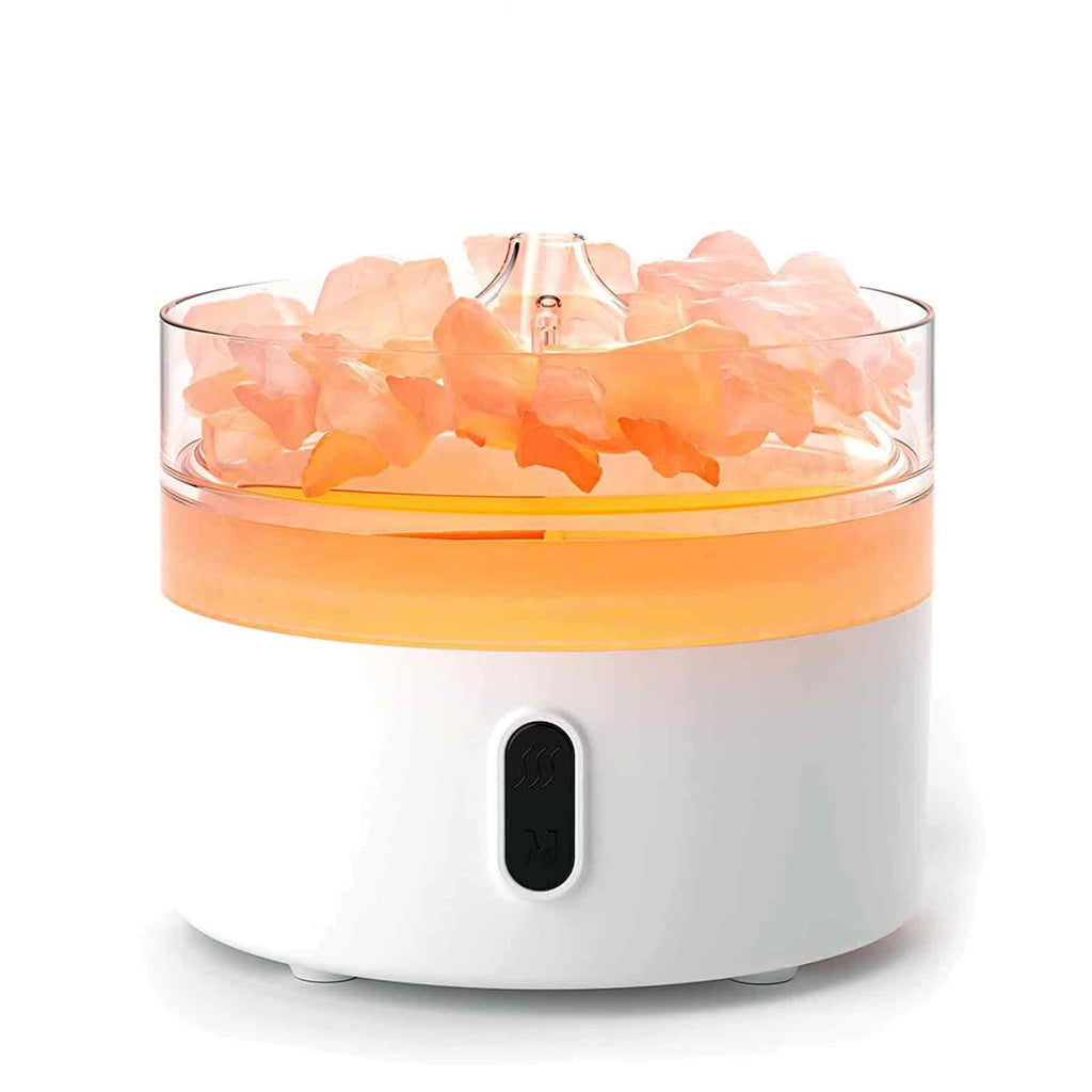 Himalayan Salt Aroma Diffuser - Night Light - USB - C - Flame Effect ( salt included) - Burnt Orchid Organics
