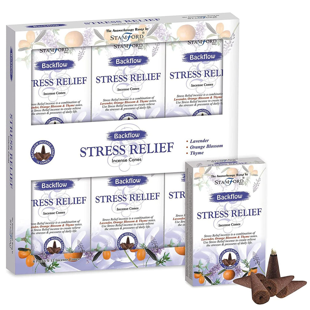 Aromatherapy Backflow Cones - Stress Release - Burnt Orchid Organics