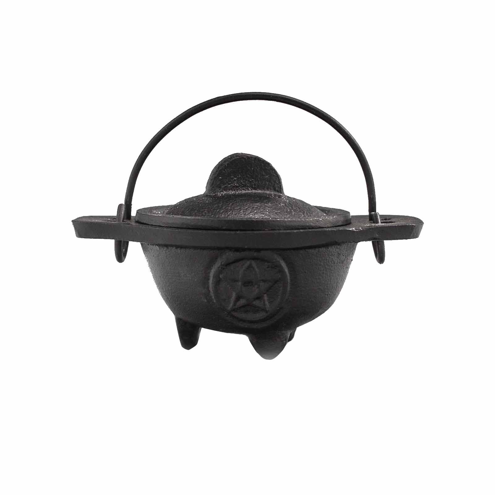 Cast Iron Cauldron with Pentagon 5x9cm - Burnt Orchid Organics
