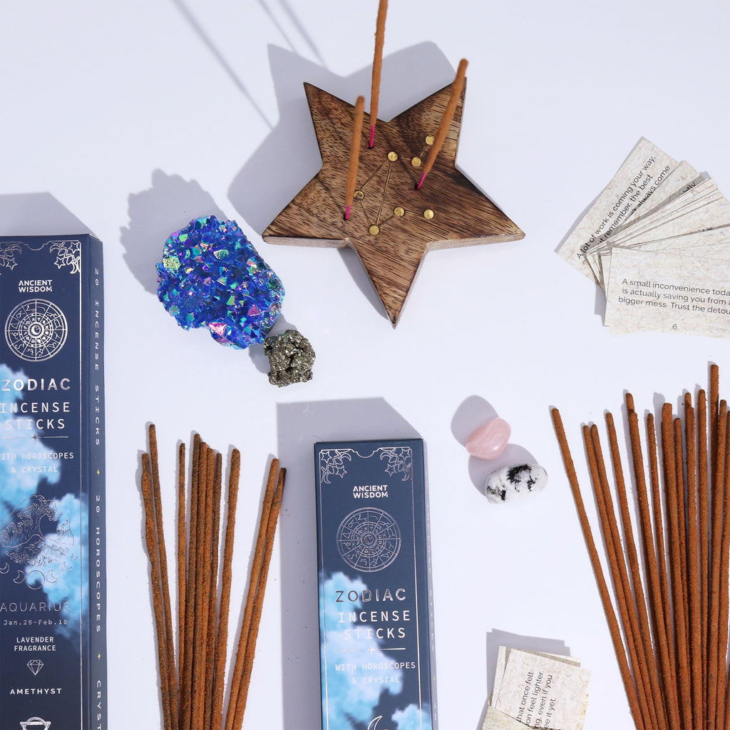 White Sage Zodiac Gemstone Crystal Incense - Sagittarius - Burnt Orchid Organics