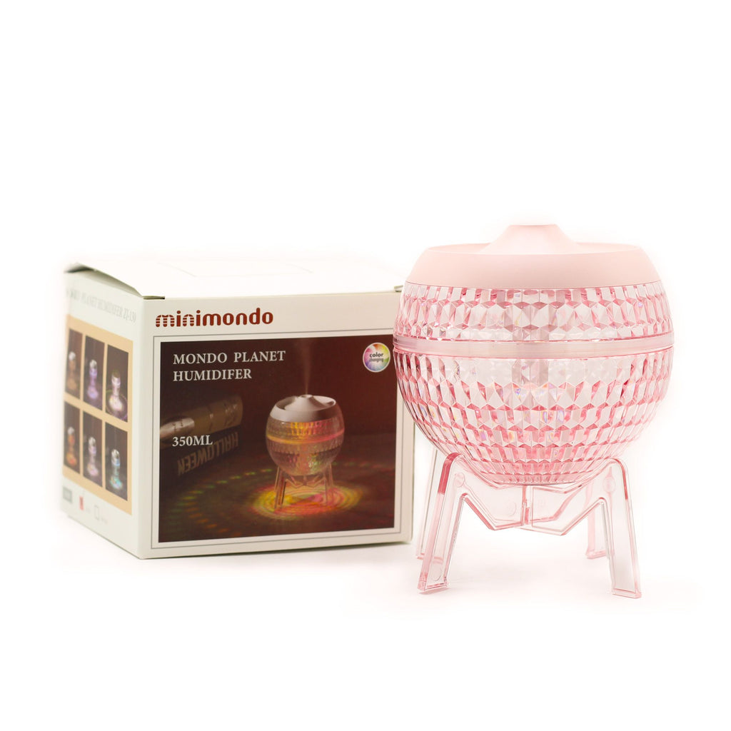 Pink Humidifer Mondo Planet - USB - Colour Change (down light) - Burnt Orchid Organics
