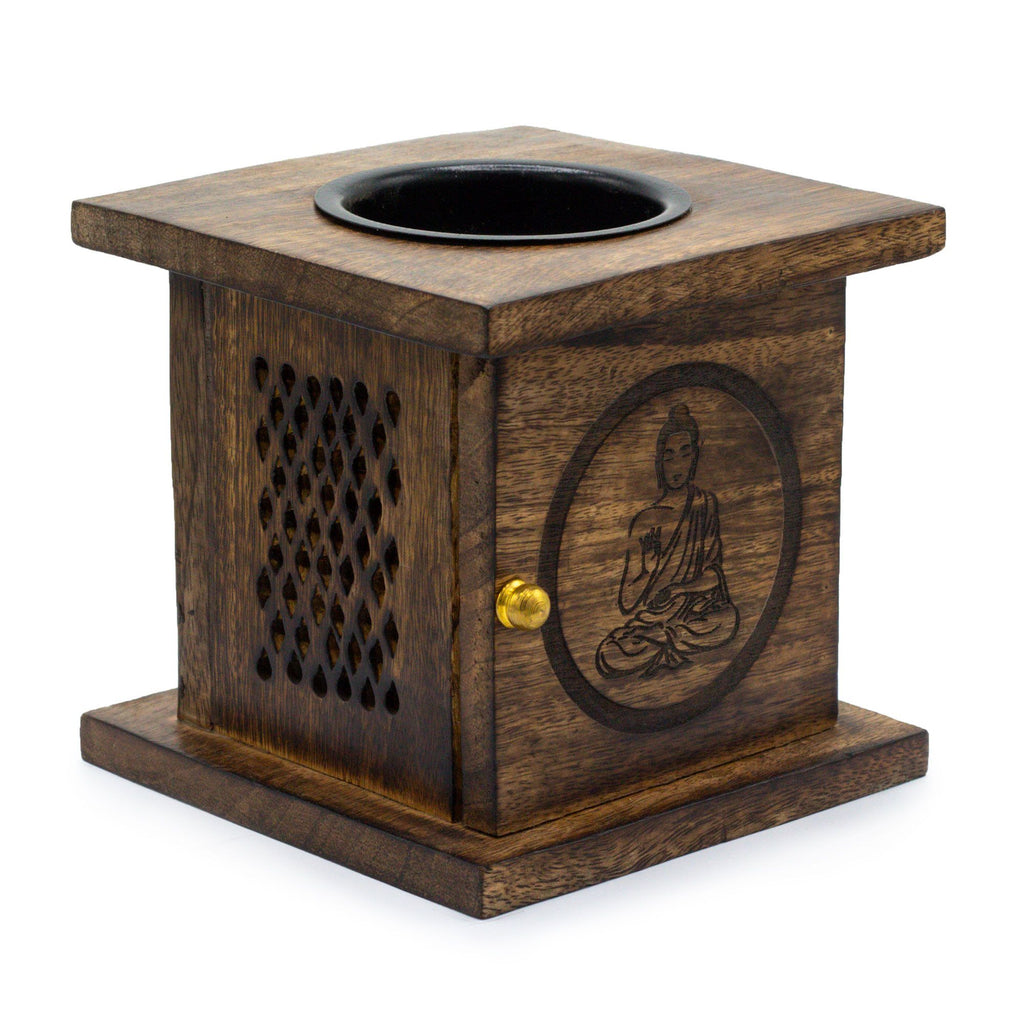 Large Mango Box Burner - Buddha - Burnt Orchid Organics