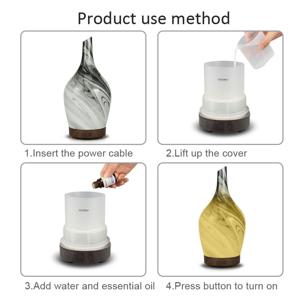 Aroma Atomiser - Glass Abstract Grey USB - Burnt Orchid Organics