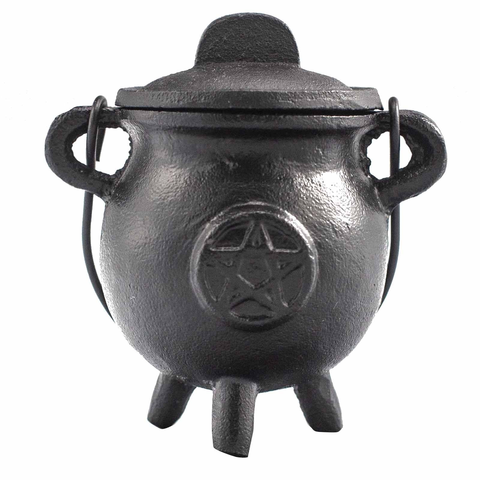 Cast Iron Cauldron with Pentagon 6.5x13cm - Burnt Orchid Organics