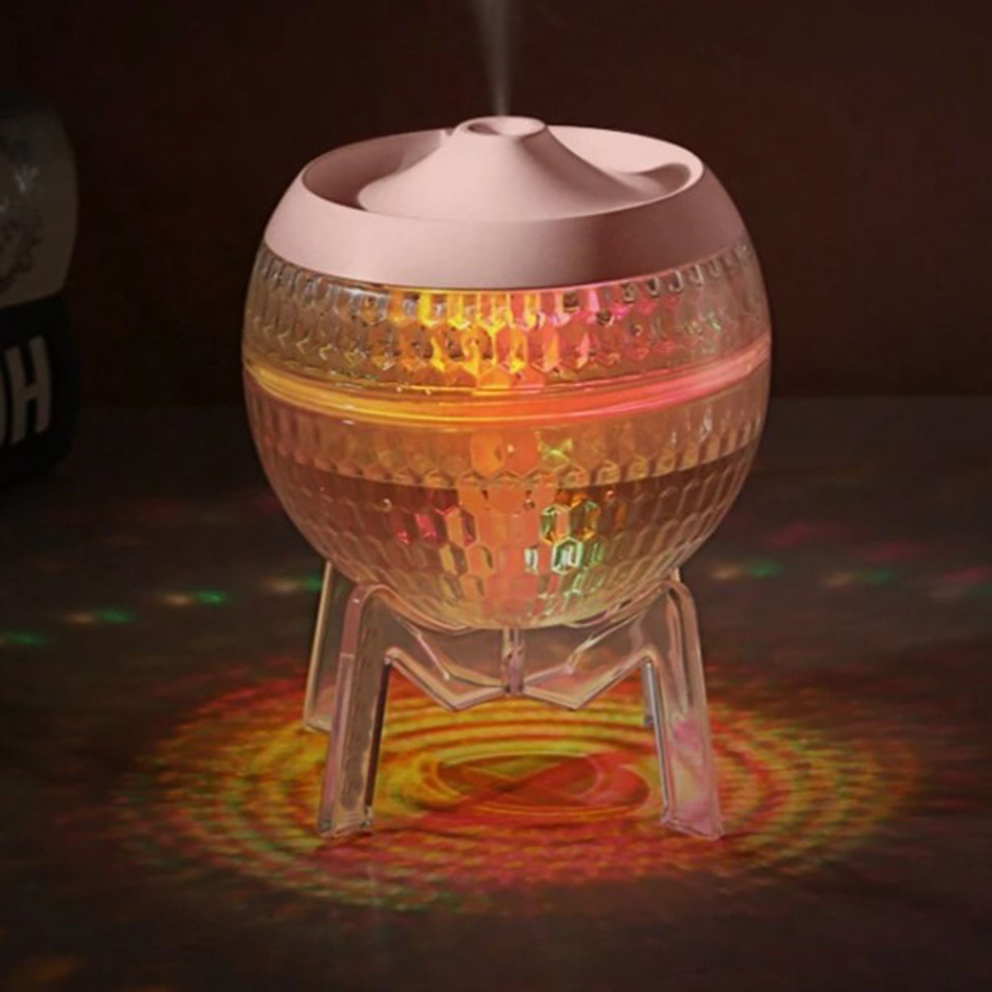 Clear Humidifer Mondo Planet - USB - Colour Change (down light) - Burnt Orchid Organics