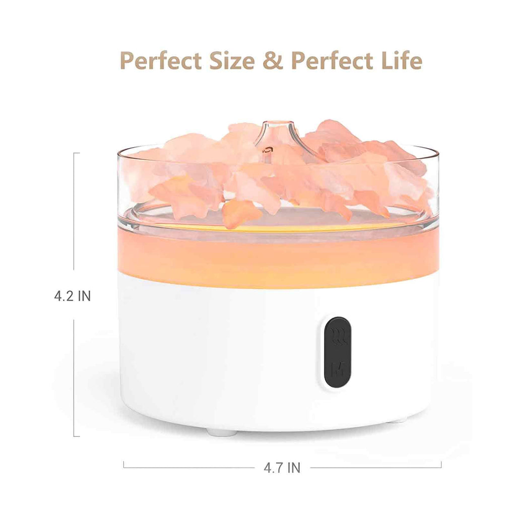 Himalayan Salt Aroma Diffuser - Night Light - USB - C - Flame Effect ( salt included) - Burnt Orchid Organics