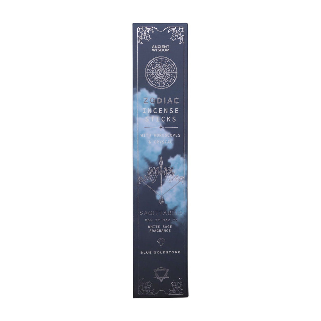 White Sage Zodiac Gemstone Crystal Incense - Sagittarius - Burnt Orchid Organics