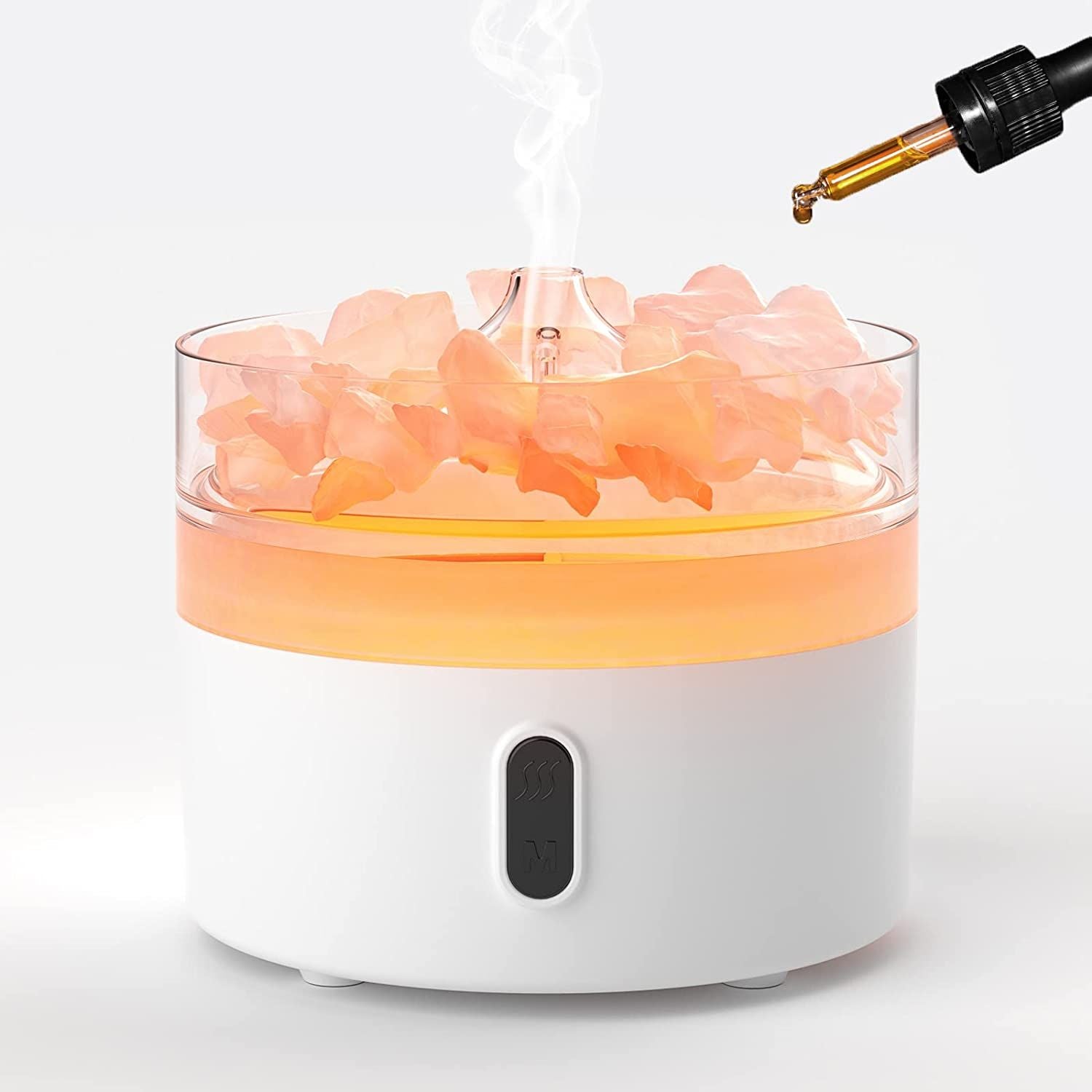 Himalayan Salt Aroma Diffuser - Night Light - USB - C - Flame Effect ( salt included) - Burnt Orchid Organics