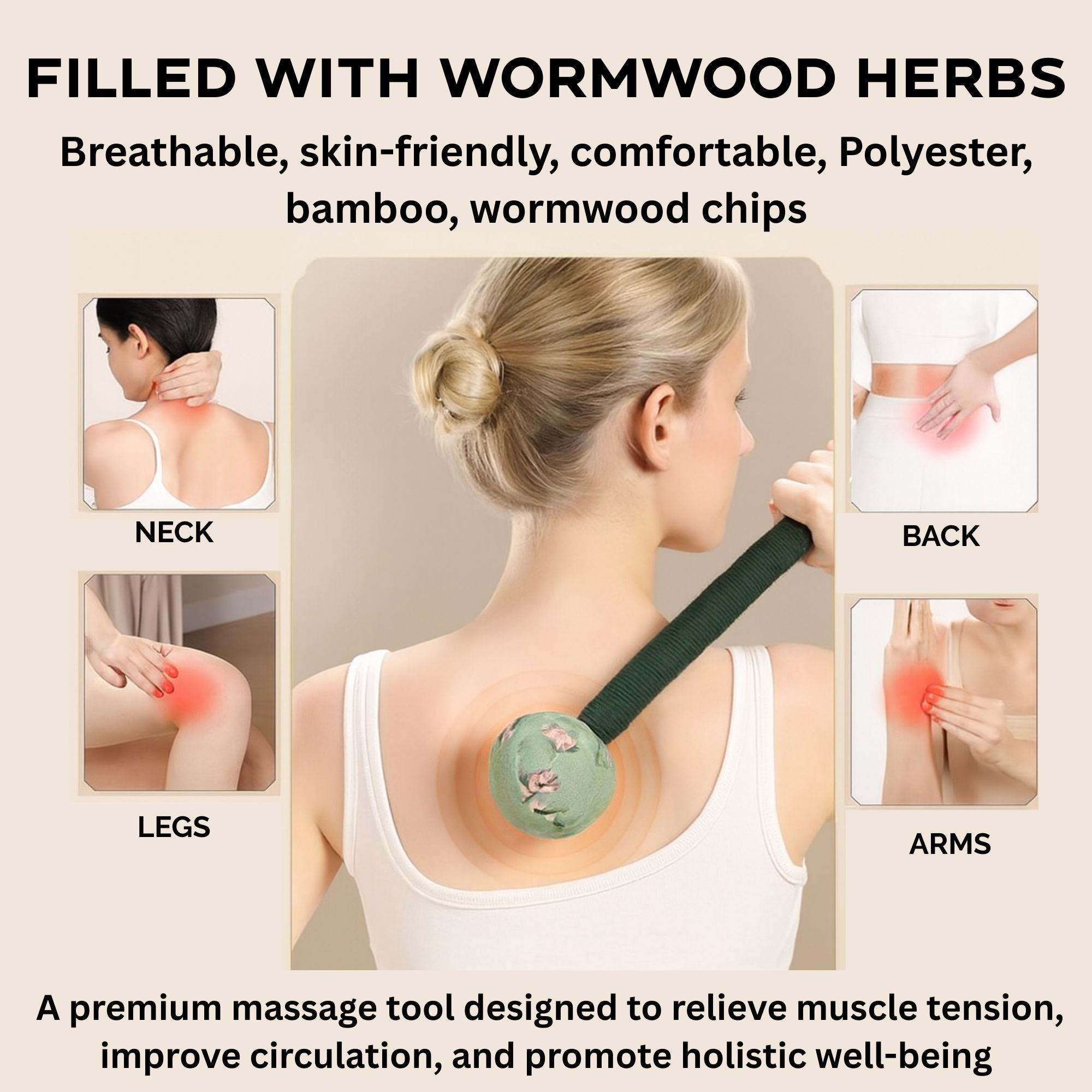 Wormwood Massage Hammer - Red