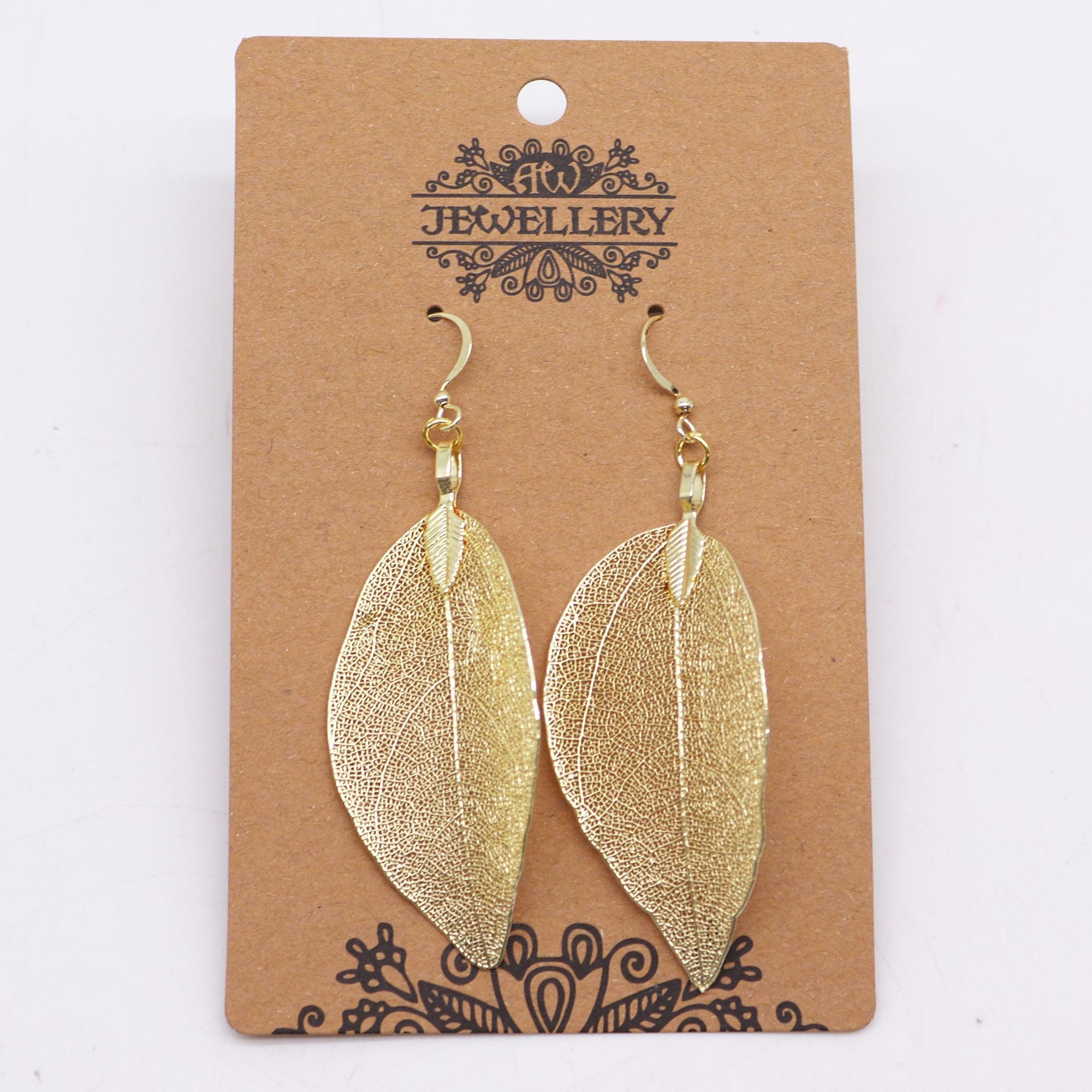 Earrings - Bravery Leaf - Gold - Burnt Orchid Organics