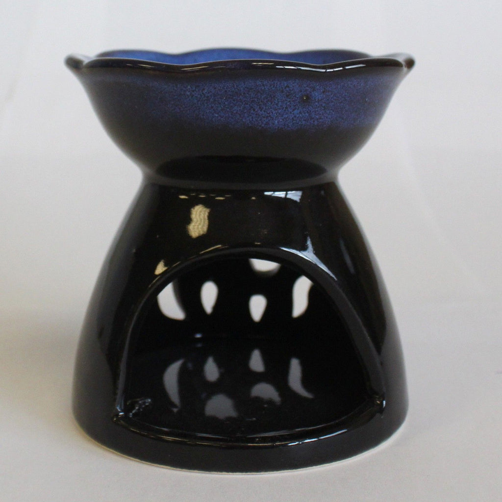 Tulip Design Oil Burner - Black & Blue