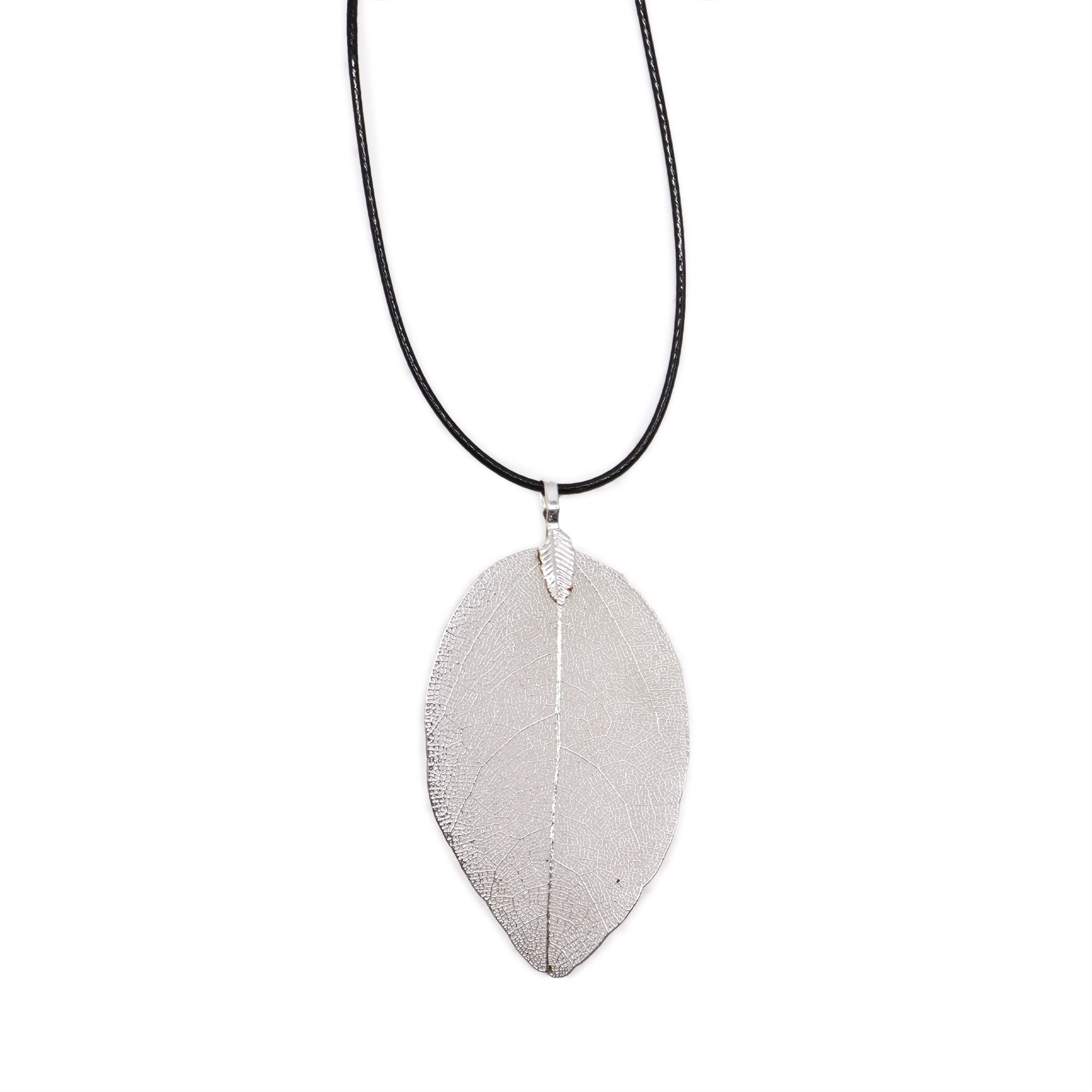 Necklace - Bravery Leaf - Silver - Burnt Orchid Organics