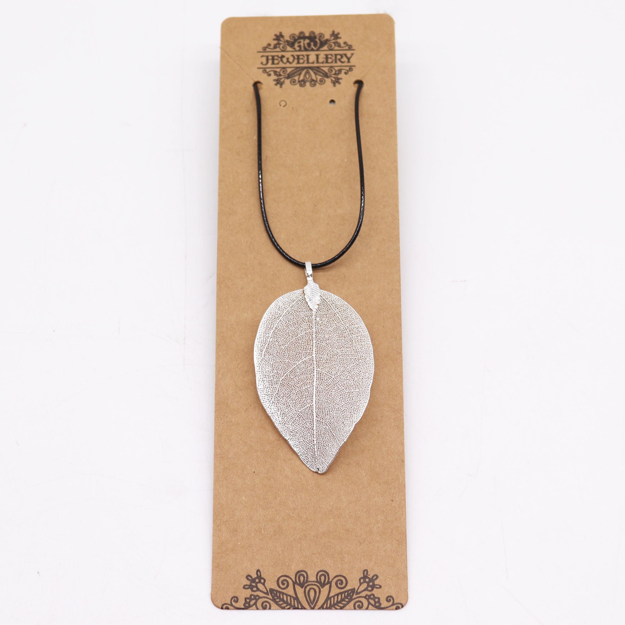 Necklace - Bravery Leaf - Silver - Burnt Orchid Organics