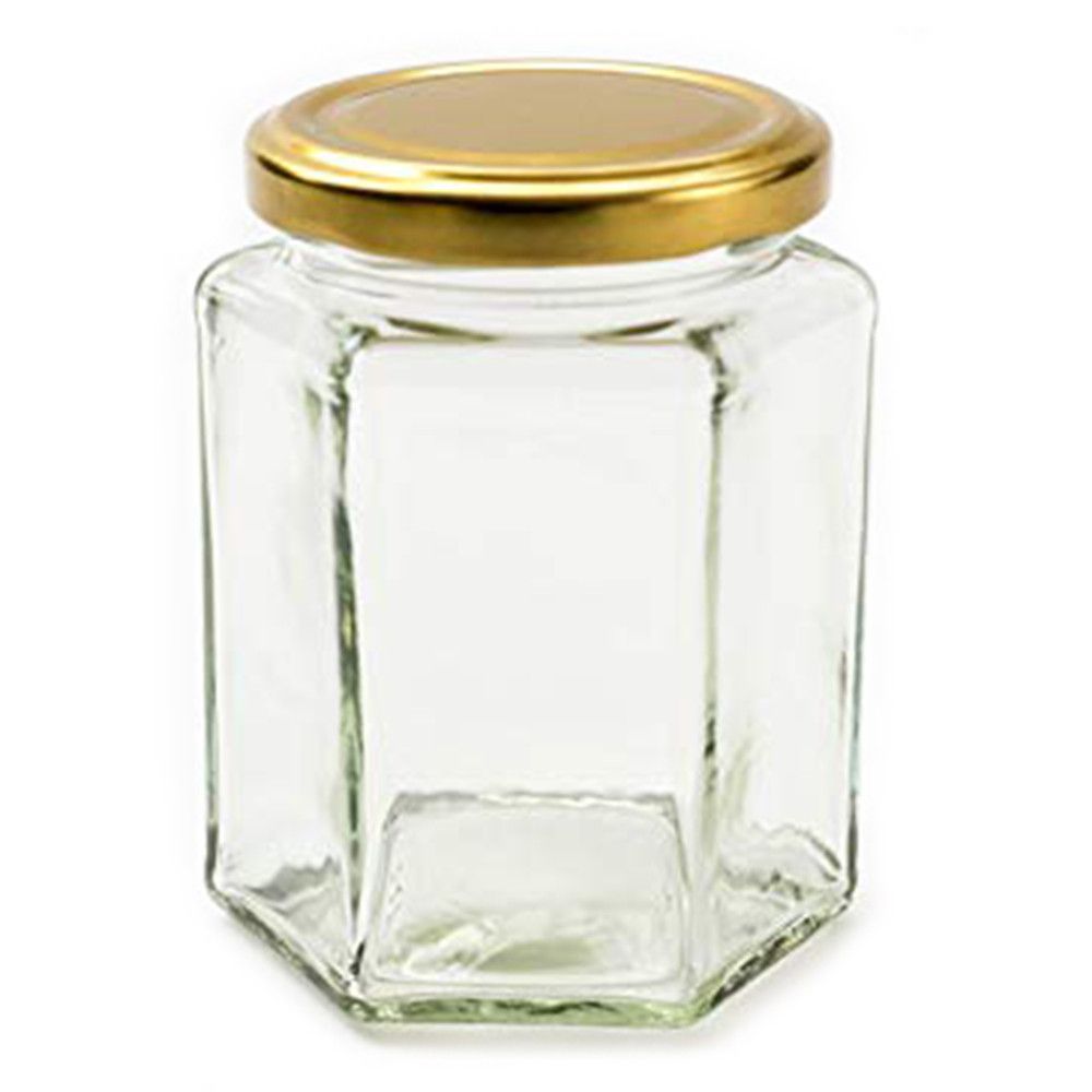 Hexagonal Glass Jar with Twist Lid/150ml