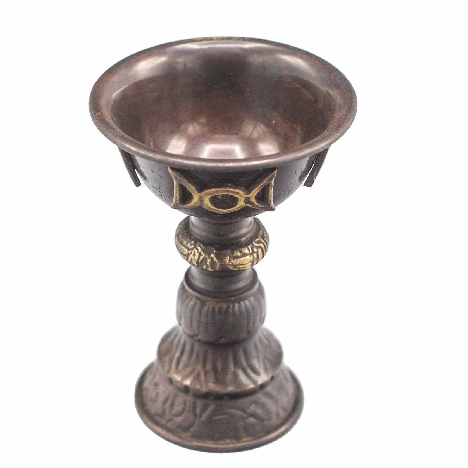Antique Copper Ritual Goblet with Triple Moon 8x13cm - Burnt Orchid Organics