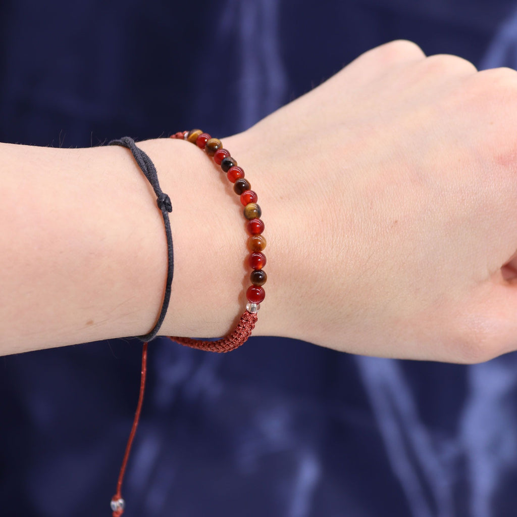Zodiac Crystal Candle with Gemstone Bracelet - Leo - Burnt Orchid Organics