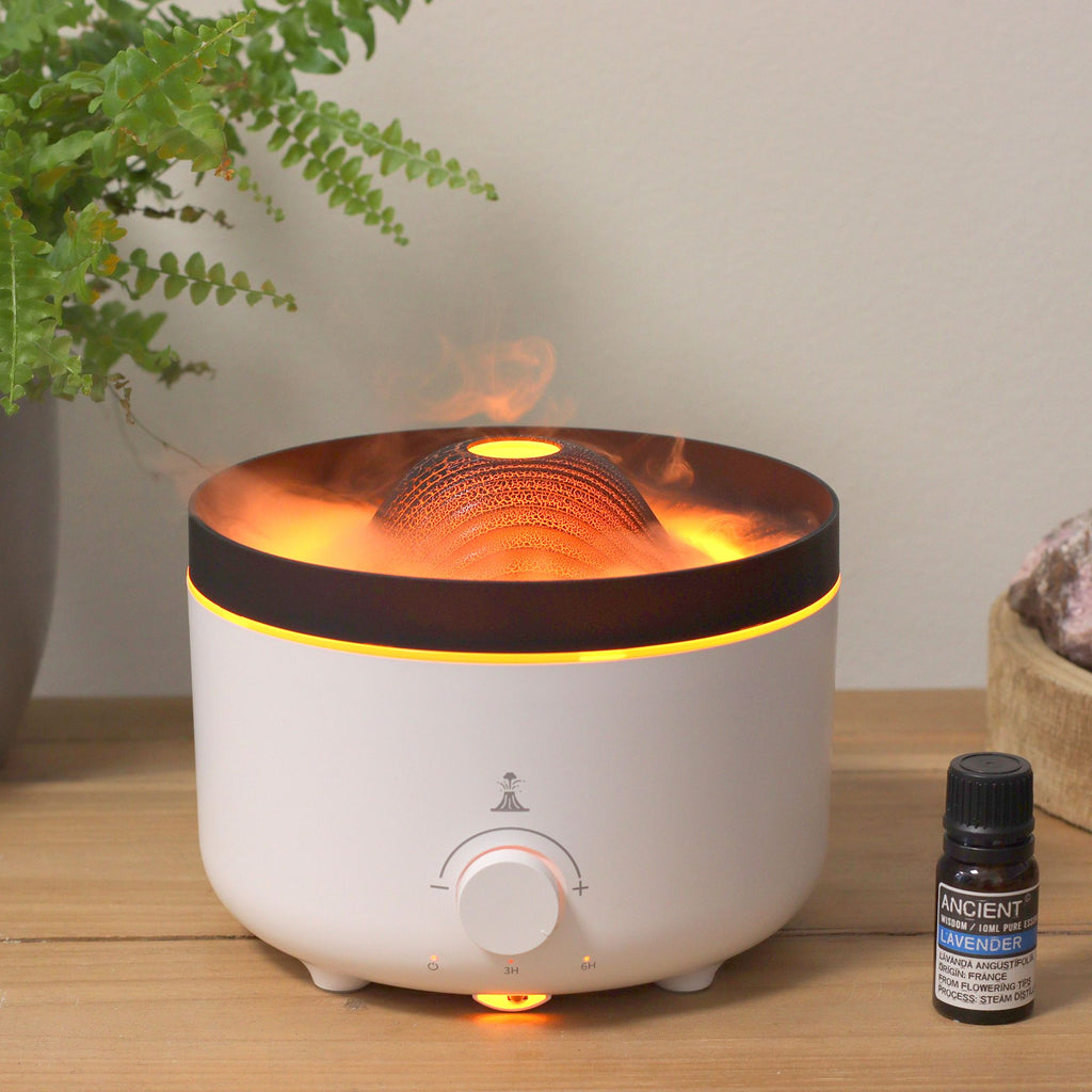 Large Volcano Effect Aroma Diffuser (plug) Two Colours - 560ml - Burnt Orchid Organics