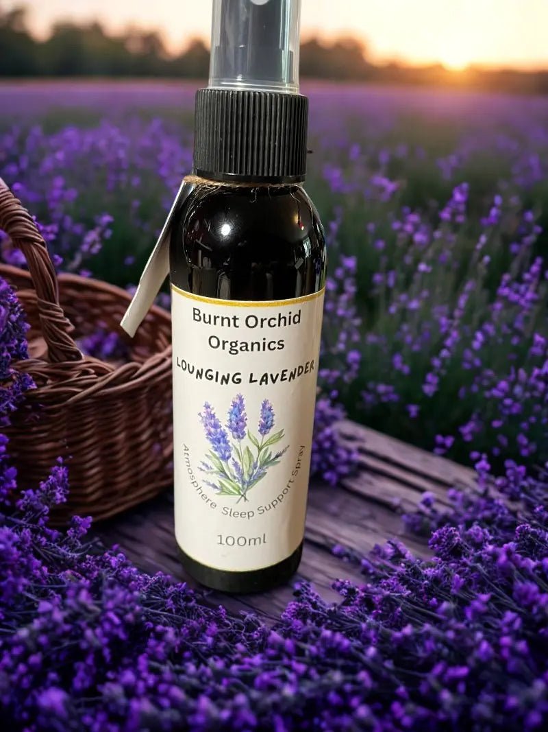 Sleep Aromatherapy Support and Pillow Spray - Lounging Lavender - Burnt Orchid Organics